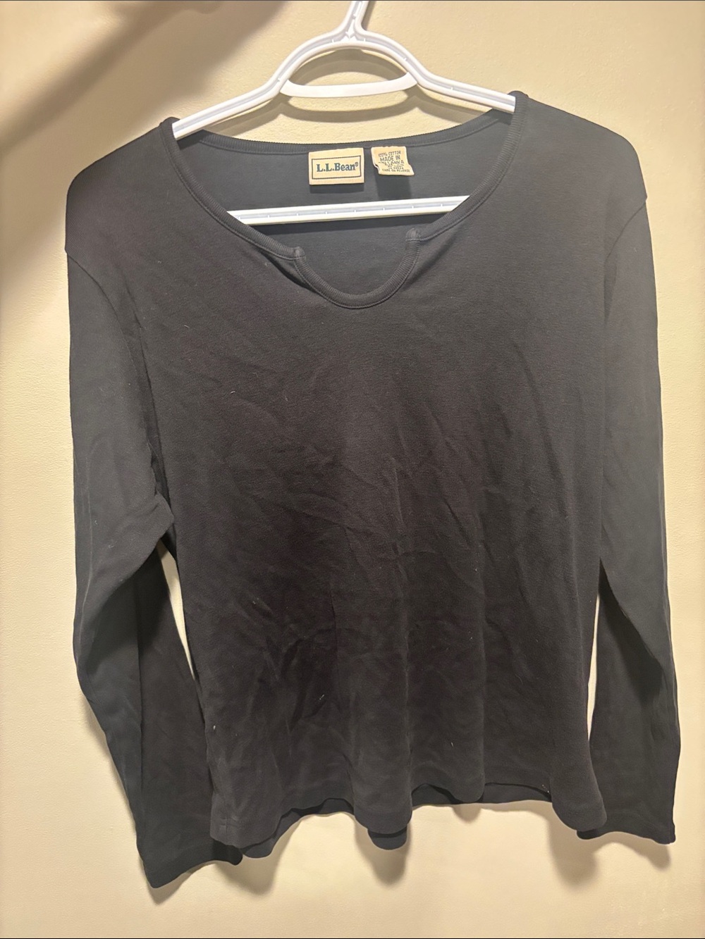 L.L. Bean Women's Long-Sleeve Scoop Neck Top — Black